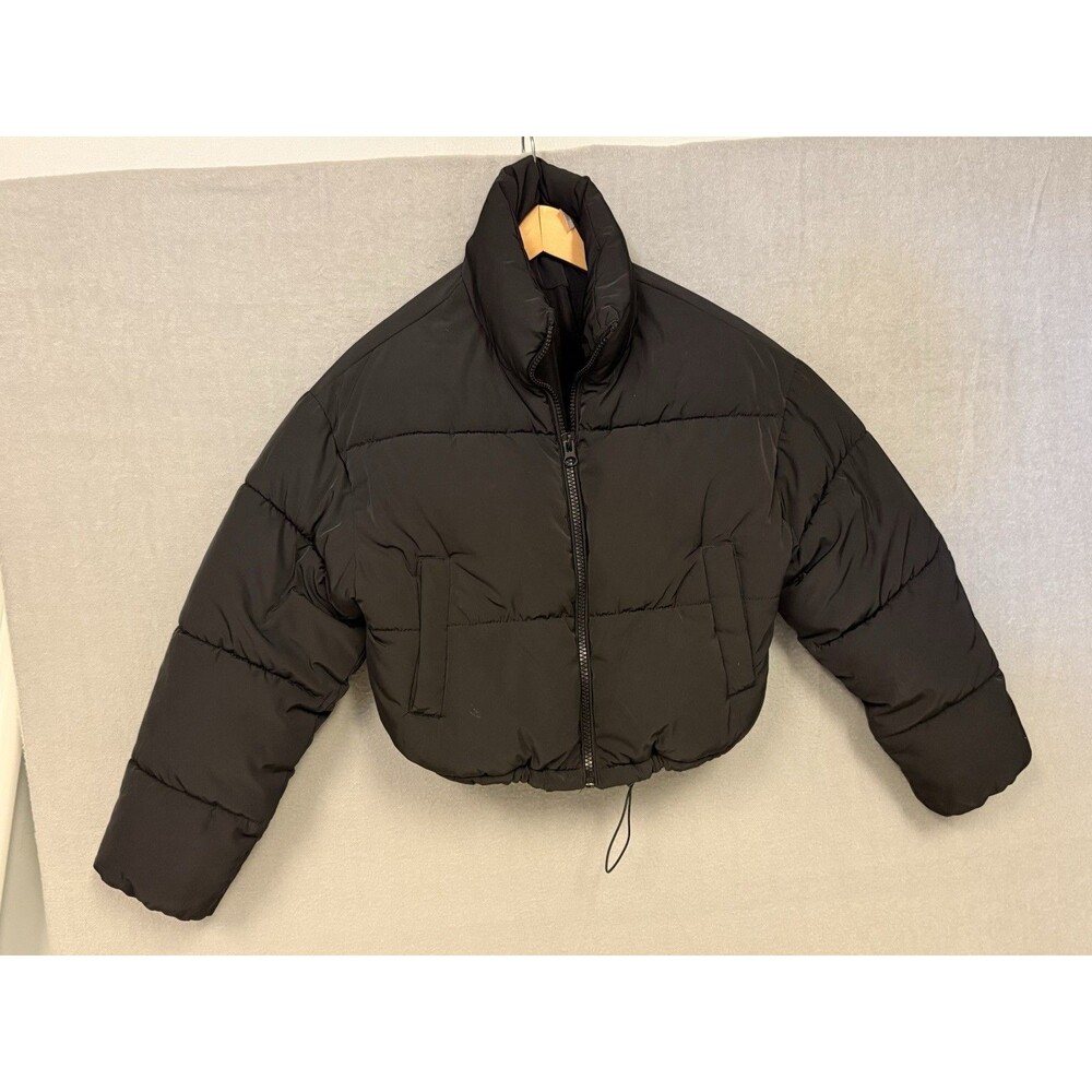 Divided by HM Winter Puffer Jacket Womens Size 2XS  Black Cropped Soft Light H22